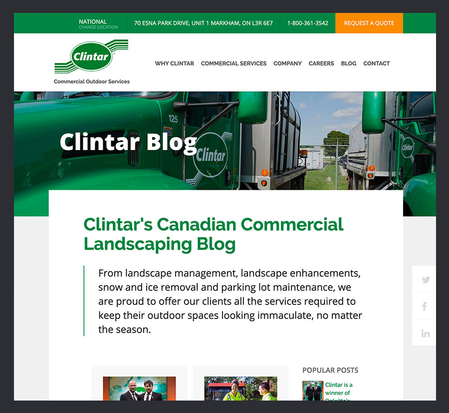 Clintar Corporate Website